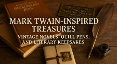 Mark Twain Inspired Treasures Vintage Novels, Quill Pens, and Literary Keepsakes