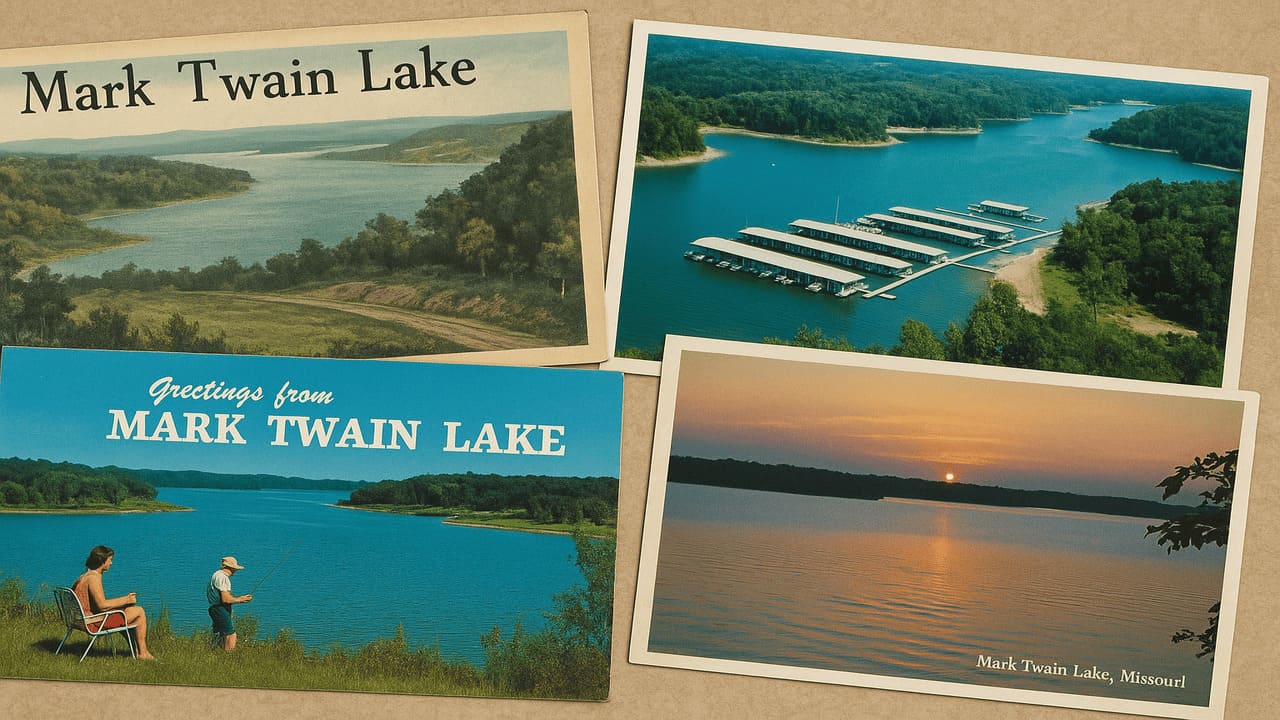 Vintage Postcard Collection Through the Ages of Mark Twain Lake's Living History