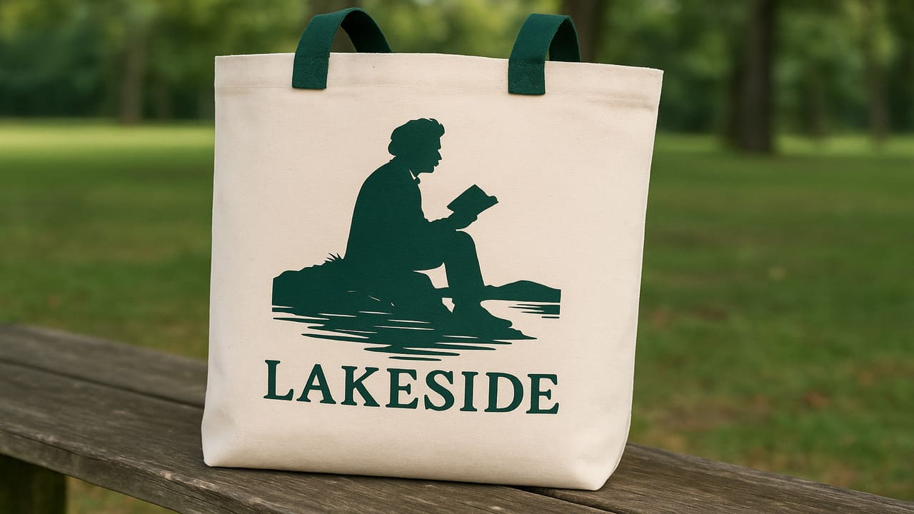 Lakeside Tote Bag A Literary-Inspired Canvas Souvenir from the Heart of Mark Twain Lake