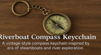 Riverboat Compass Keychain: A Nostalgic Tribute to River Exploration