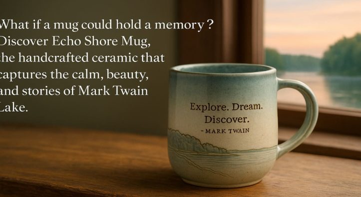Echo Shore Mug: A Ceramic Tribute to the Stillness of Mark Twain Lake