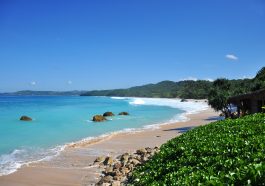 Nihiwatu, Sumba, Indonesia — High tide at Nihiwatu's famed 2.5-kilometer-long beach on Indonesia's Sumba island. Hard to access, the beach remains rather private for the hotel and its surrounding villages.